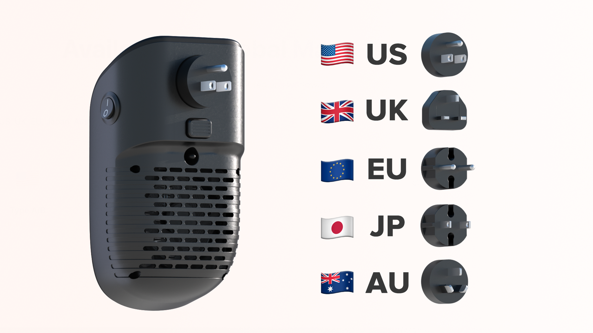 G-WILL Global Plug Compatibility - US, UK, EU, Japan, Australia